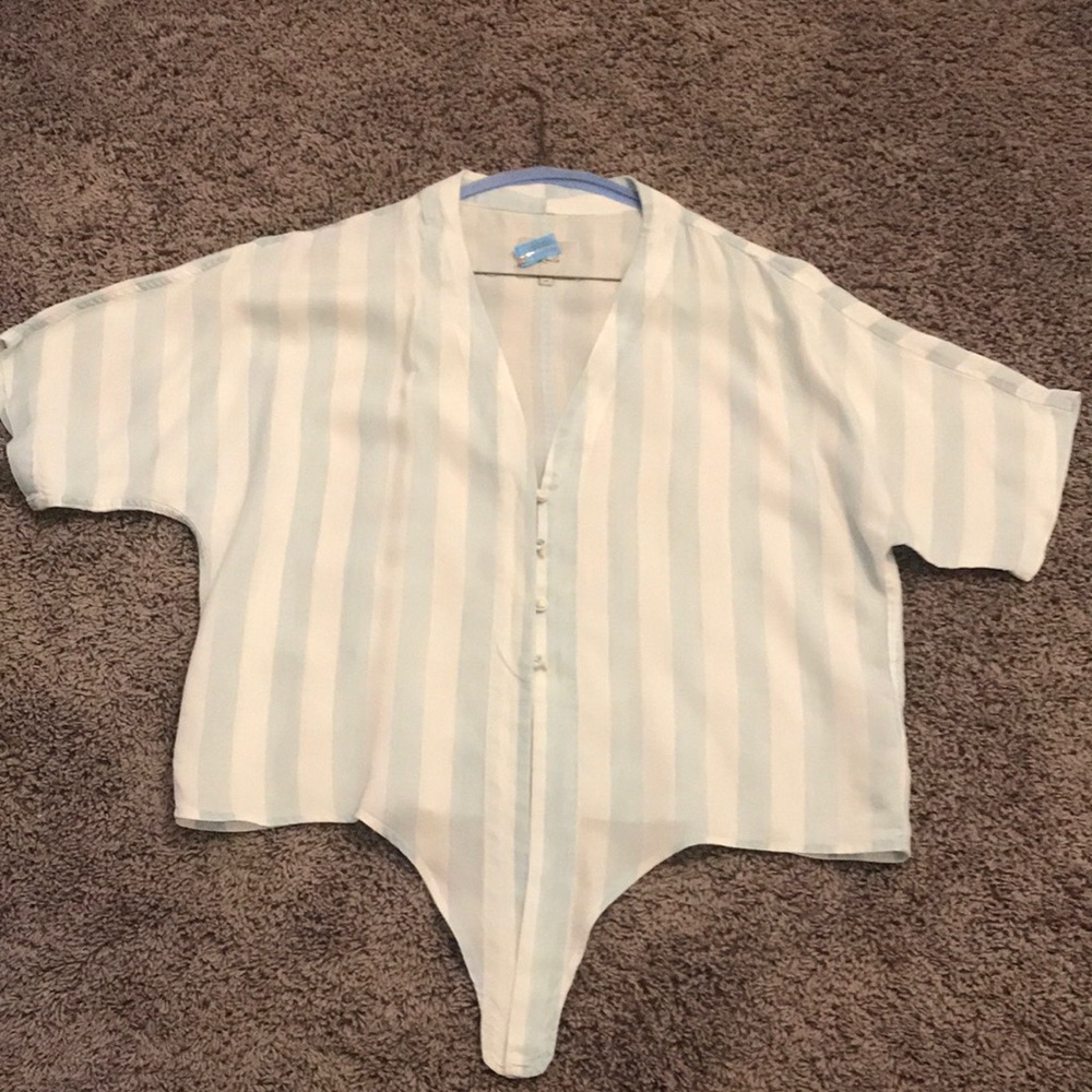 Rails Tie Front Top. Chambray And White Stripe - image 1